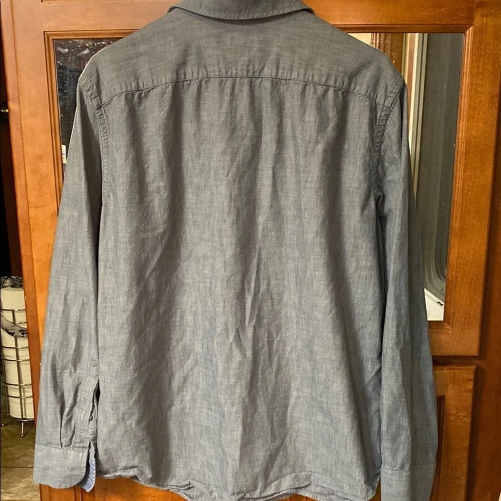 Banana Republic Gray Button-Down Size Large Shirt Office Business Casual